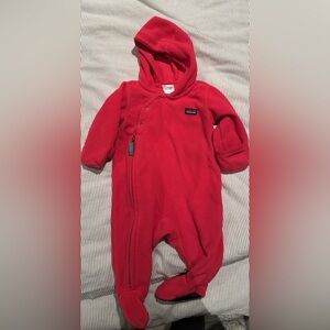 Patagonia Bright Pink Baby Fleece Bunting Suit